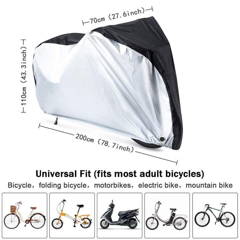 Roctee Waterproof XL Bicycle Cover, Outside Bikes Storage Covers Rain Sun UV Dust Wind Proof Mountain Bicycle Covers Road Electric Bike Cover Hybrid Bike Cover with Lock Hole - Image 2
